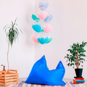 Бескаркасное прямоугольное кресло-цегелка 100*120 см синее