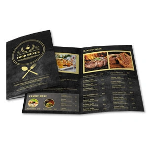 Меню А4 со сгибом пополам в А5