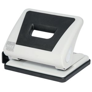 Дырокол пластиковый с резиновой вставкой, BUROMAX, 15 листов, серый